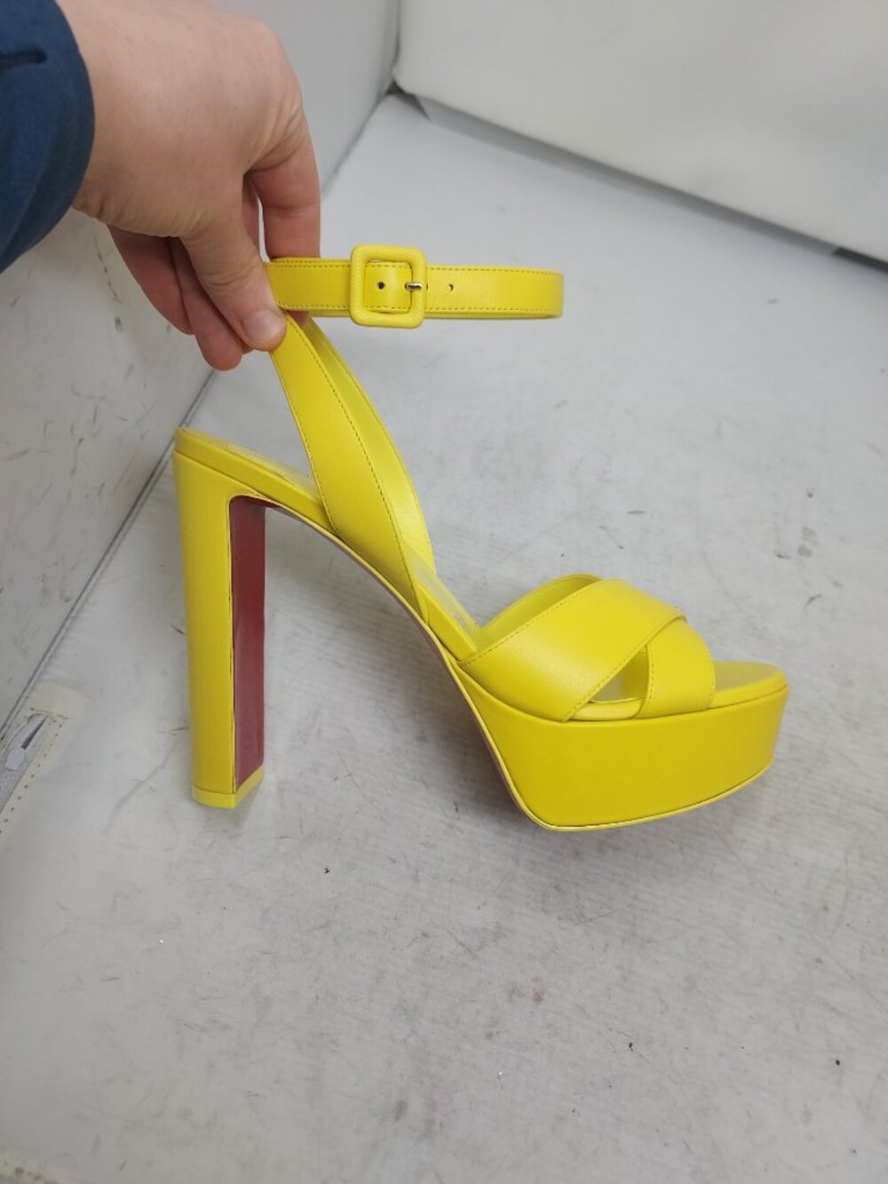 Christian Louboutin Yellow Strappy Supramariza Platform Sandal - Picture 3 of 11